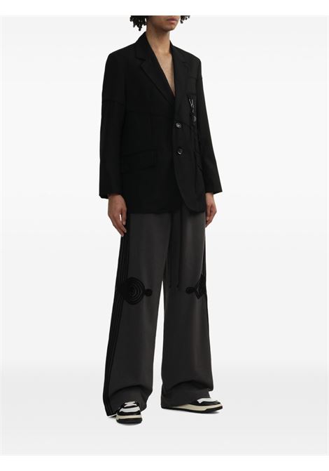 Black brooch-detail blazer Song for the mute - women SONG FOR THE MUTE | 251MJK085SBLK